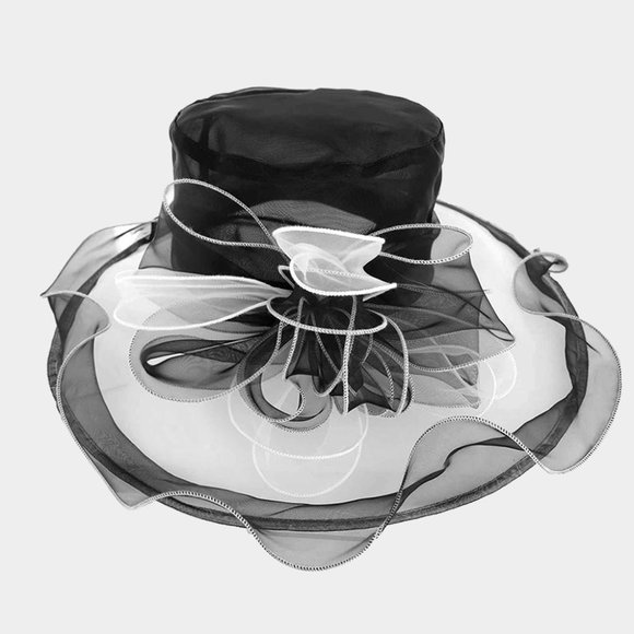 Two Tone Ribbon Organza Dress Hat Church Hat Kentucky Derby Hat Tea Part…